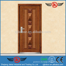 JK-A9023 MDF chapado de madera natural de la piel de una hoja de madera puerta blindada